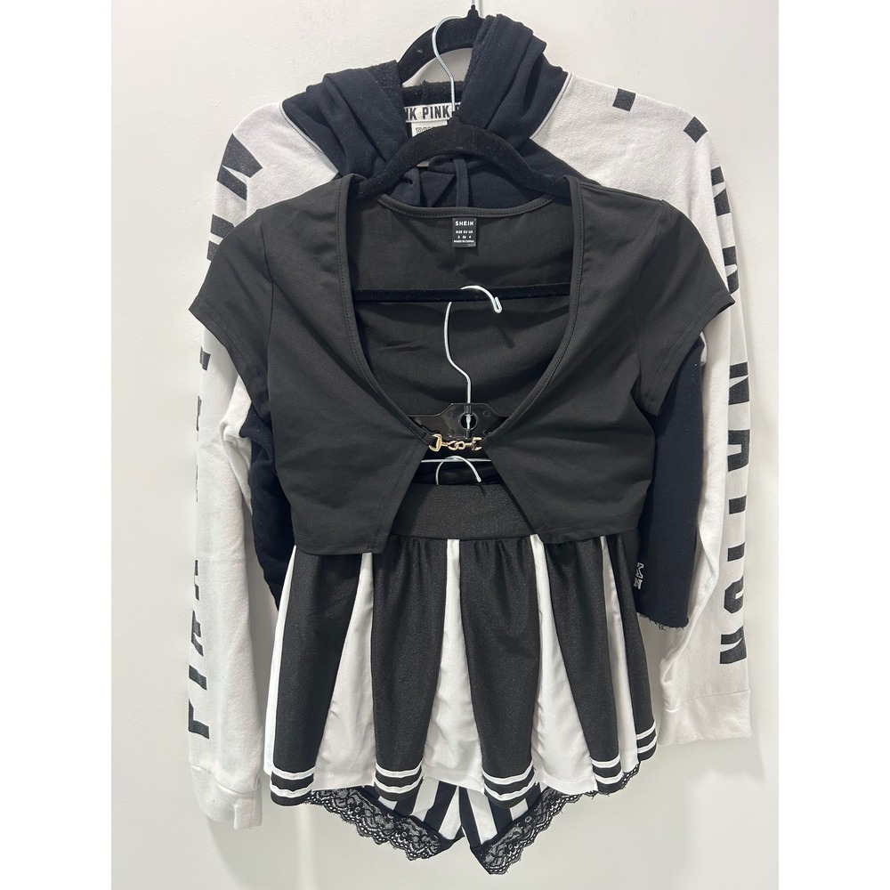 PINK Victoria Secret Hoodie Halloween Top Skirt Shorts Bundle Set Small